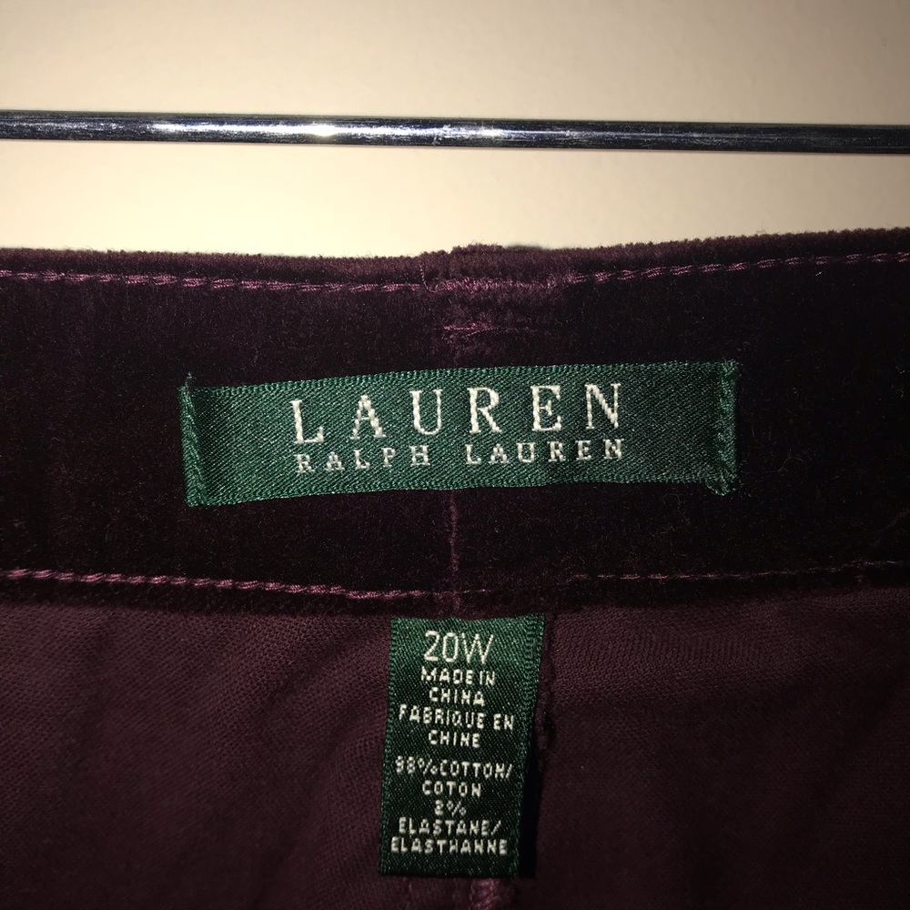 Lauren Ralph Lauren 20W Royal Burgundy VelourJeans